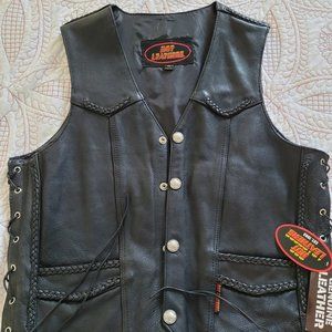 Women's Leather Biker Vest
